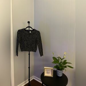 Black and white crop sweater